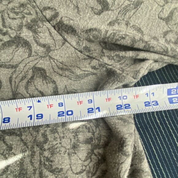 Ideology Sweatshirt Womens XXL Gray Floral Lace Up Pullover Cozy Loungewear - Picture 8 of 11